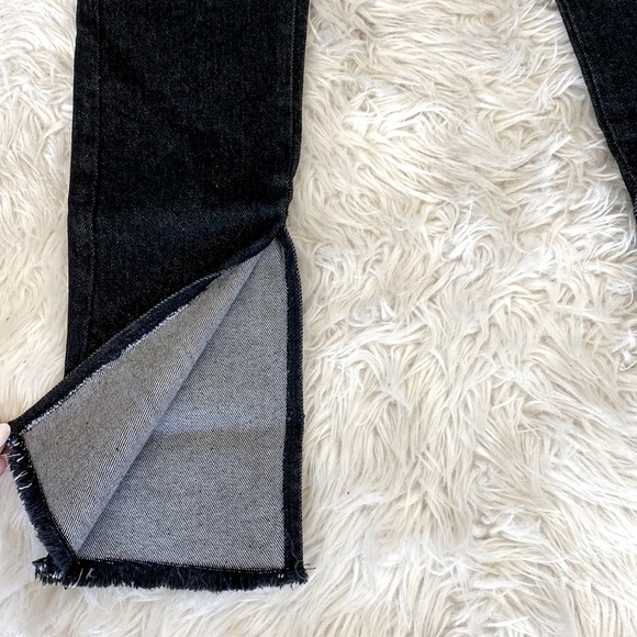 WeWoreWhat Slit Hem Chain Jean in Washed Black - Picture 9 of 13